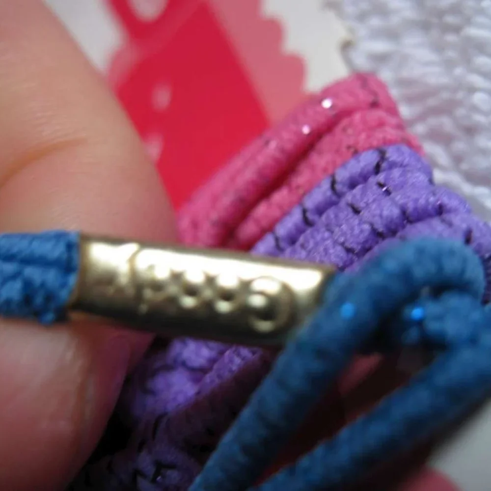 6 Goody 2008 Old Formula Elastic Tinsel Woven Thin Dark Ponytailer Hair Bands